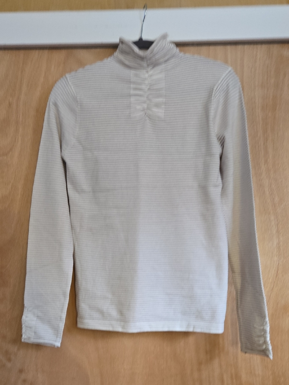 Hem and Thread, Cream Mock Neck Long Sleeve Top